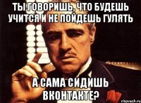 Ты говоришь, что будешь учится и не пойдешь гулять А сама сидишь вконтакте?