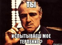 ТЫ испытываеш мое терпение ?