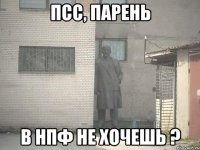 Псс, парень В нпф не хочешь ?