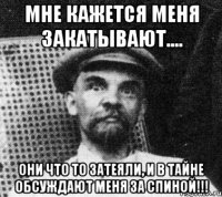 Мне кажется меня закатывают.... Они что то затеяли, и в тайне обсуждают меня за спиной!!!