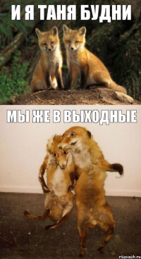 и я таня будни мы же в выходные