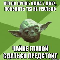 когда бровь одна у двух, победить тех не реально чайке глупой сдаться предстоит