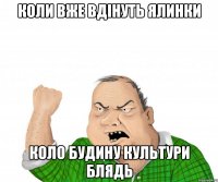 Коли вже вдінуть ялинки коло будину культури блядь