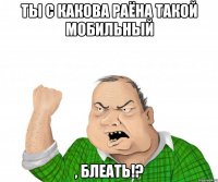 ты с какова раёна такой мобильный , блеать!?