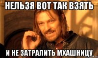 нельзя вот так взять и не затралить мхашницу