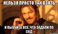 нельзя просто так взять и выучить все, что задали по СКД