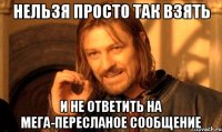 Нельзя просто так взять и не ответить на Мега-пересланое сообщение