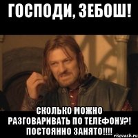 Господи, Зебош! Сколько можно разговаривать по телефону?! Постоянно занято!!!!