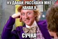 ну давай, расскажи мне какая я сучка