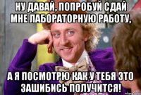 Ну давай, попробуй сдай мне лабораторную работу, а я посмотрю как у тебя это зашибись получится!