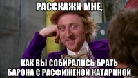 Расскажи мне, как вы собирались брать барона с расфиженой катариной