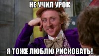 Не учил урок Я тоже люблю рисковать!