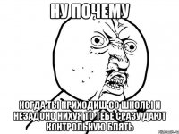 ну почему когда ты приходиш со школы и незадоно нихуя то тебе сразу дают контрольную блять