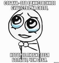 Собака- это единственное существо на свете, которое любит тебя больше, чем себя.