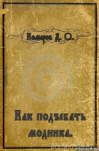 Комаров Д. О. Как подъебать модника.