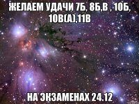 желаем удачи 7Б, 8Б,В , 10Б, 10В(А),11В на экзаменах 24.12