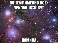 Почему именно всех уебланок зовут КАМИЛА