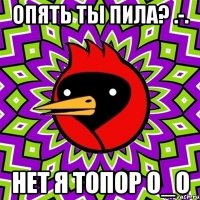 опять ты пила? .-. нет я топор О_о