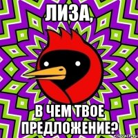 Лиза, в чем твое предложение?