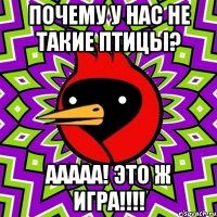 Почему у нас не такие птицы? ААААА! Это ж игра!!!!