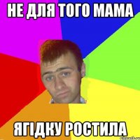 не для того мама ягідку ростила