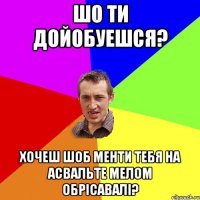 шо ти дойобуешся? хочеш шоб менти тебя на асвальте мелом обрісавалі?