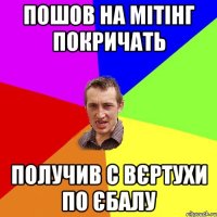 пошов на мітінг покричать получив с вєртухи по єбалу