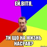 Ей,Вітя, ти що на жизнь насрав?