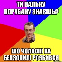 ТИ ВАЛЬКУ ПОРУБАНУ ЗНАЄШЬ? ШО ЧОЛОВІК НА БЕНЗОПИЛІ РОЗБИВСЯ