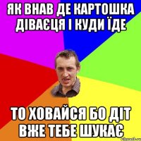 як внав де картошка діваєця і куди їде то ховайся бо діт вже тебе шукає