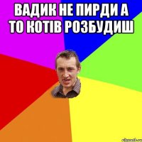 вадик не пирди а то котів розбудиш 