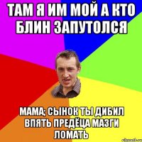 там я им мой а кто блин запутолся мама; сынок ты дибил впять предёца мазги ломать