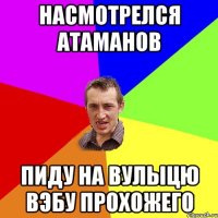 Насмотрелся атаманов пиду на вулыцю вэбу прохожего