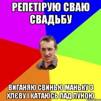 репетірую сваю свадьбу виганяю свинью маньку з хлєву і катаюсь пад луною