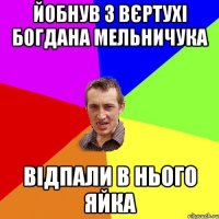 Йобнув з вєртухі богдана мельничука Відпали в нього яйка