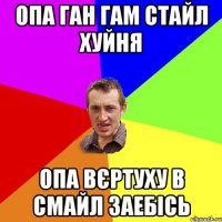 опа ган гам стайл хуйня опа вєртуху в смайл заебісь