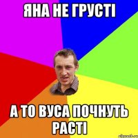 Яна не грусті а то вуса почнуть расті