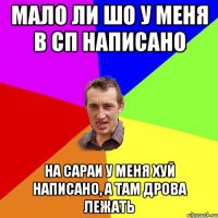 мало ли шо у меня в сп написано на сараи у меня хуй написано, а там дрова лежать