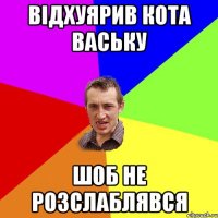 Відхуярив кота Ваську шоб не розслаблявся