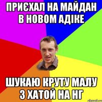 приєхал на Майдан в новом Адіке шукаю круту малу з хатой на НГ