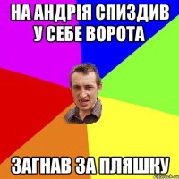 на андрія спиздив у себе ворота загнав за пляшку