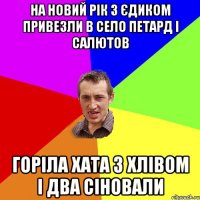 на новий рік з єдиком привезли в село петард і салютов горіла хата з хлівом і два сіновали