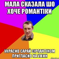 Мала сказала шо хоче романтіки украсив сарай сірпантіном пригласив на ужин