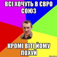 Всі хочуть в Євро союз Кромі Віті йому похуй