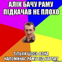 Алік бачу раму підкачав не плохо тільки шось вона напоминає раму від карпат