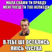 Мала скажи ти правду мені чуєш ти тікі непизди в тебе ше остались якісь чуства