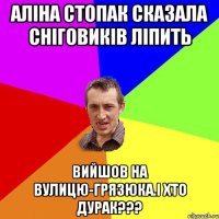 Аліна Стопак сказала сніговиків ліпить Вийшов на вулицю-грязюка.І ХТО ДУРАК???