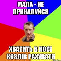 Мала - не прикалуйся Хватить в носі козлів рахувати