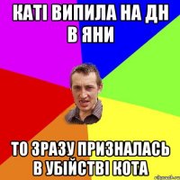 Каті випила на дн в Яни то зразу призналась в убійстві кота