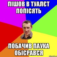 пішов в туалєт попісять побачив паука обісрався